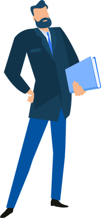 Businessman holding business book  イラスト