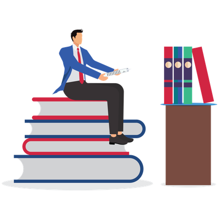 Businessman Holding business document  Illustration