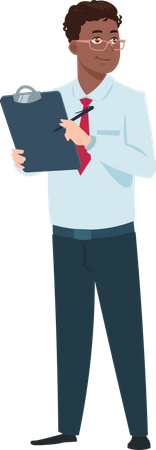 Businessman holding clipboard  Illustration