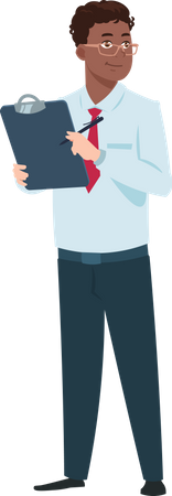 Businessman holding clipboard  Illustration