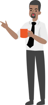 Businessman Holding Coffee Illustration