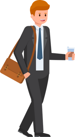 Businessman holding coffee cup Illustration