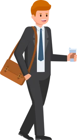 Businessman holding coffee cup Illustration