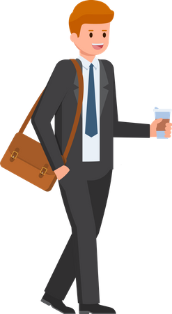 Businessman holding coffee cup  Illustration