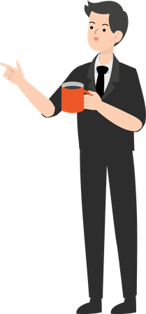 Businessman Holding Coffee  Illustration