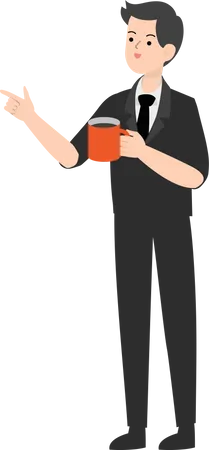 Businessman Holding Coffee  Illustration