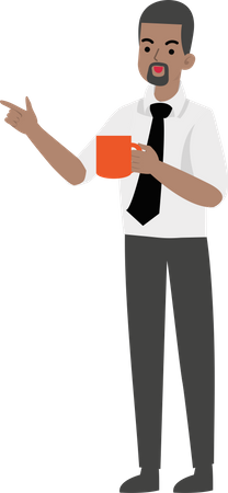 Businessman Holding Coffee  Illustration