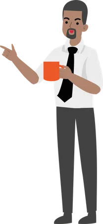 Businessman Holding Coffee  Illustration