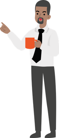 Businessman Holding Coffee  Illustration