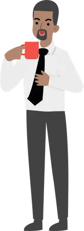 Businessman Holding Coffee  Illustration