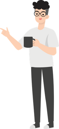 Businessman Holding Coffee  Illustration