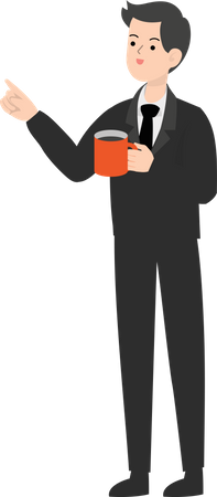 Businessman Holding Coffee  Illustration