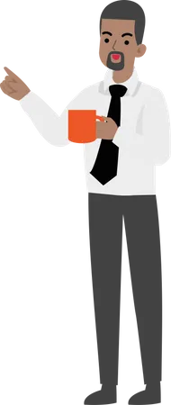 Businessman Holding Coffee  Illustration