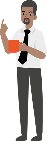 Businessman Holding Coffee  Illustration