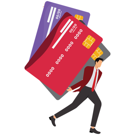 Businessman holding credit card  Illustration