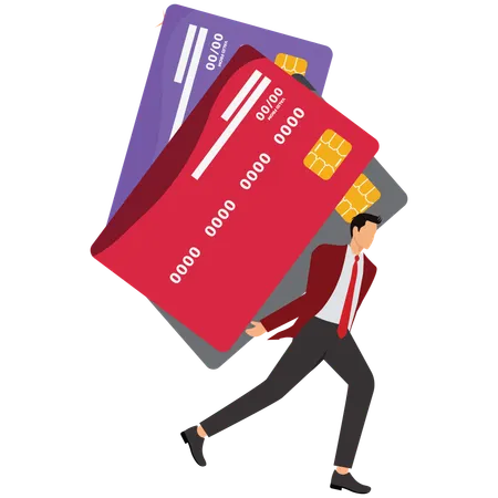 Businessman holding credit card  Illustration