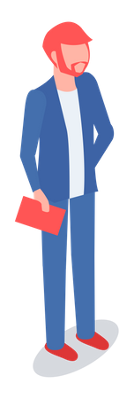 Businessman holding document  Illustration