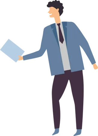 Businessman holding document  Illustration