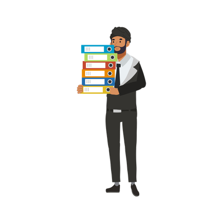 Businessman holding document folder  Illustration