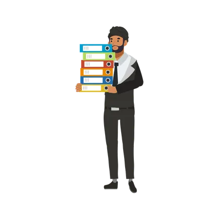 Businessman holding document folder  Illustration