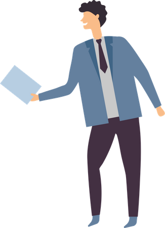 Businessman holding document  Illustration