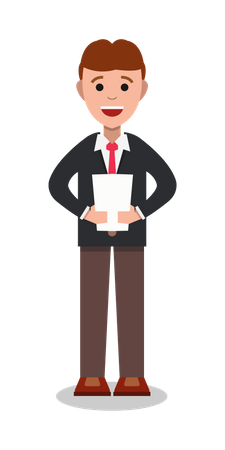 Businessman holding document  Illustration