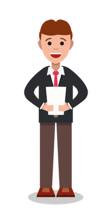 Businessman holding document  Illustration