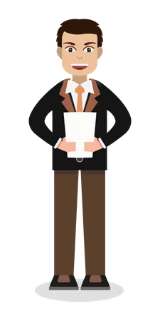 Businessman holding document  Illustration