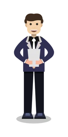 Businessman holding document  Illustration