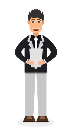 Businessman holding document  Illustration