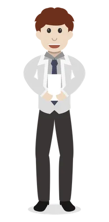 Businessman holding document  Illustration