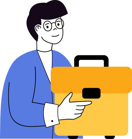 Businessman holding documents bag  Illustration