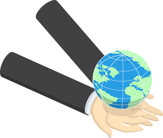 Businessman holding earth globe  Illustration