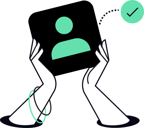 Businessman holding employee profile  Illustration