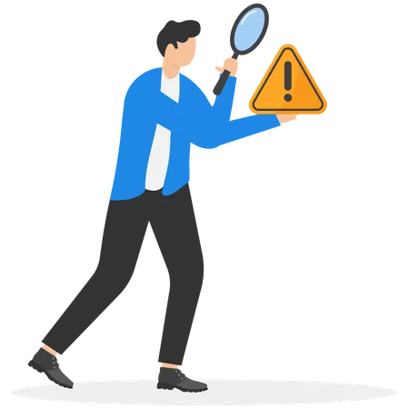 Concern Or Doubt To Make A Decision Worried About A Problem Or Issue Attention Or Challenge Ahead Distrust Or Trouble Concept Businessman Holding Exclamation Mark Sign With Concern To Solve Problem Illustration