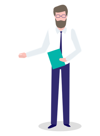 Businessman holding file  Illustration