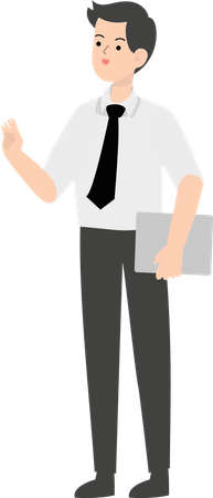 Businessman holding file Illustration