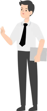 Businessman holding file  Illustration