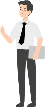 Businessman holding file  Illustration