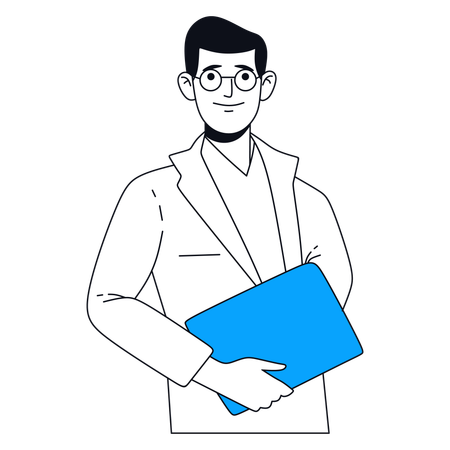 Businessman holding file  Illustration