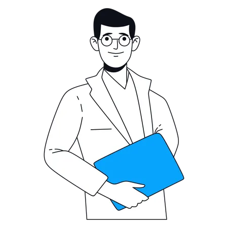 Businessman holding file  Illustration