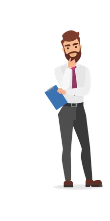 Businessman Holding File  Illustration