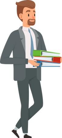 Businessman holding file  Illustration