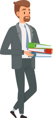 Businessman holding file  Illustration