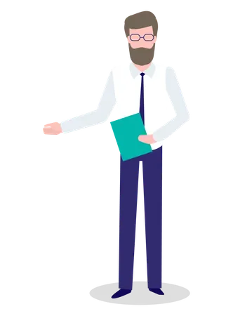 Businessman holding file  Illustration