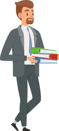 Businessman holding file  イラスト