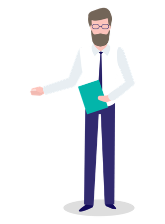 Businessman holding file  イラスト