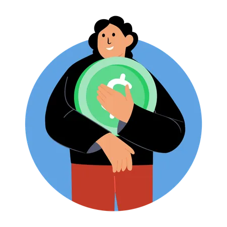 Businessman holding financial assets  Illustration