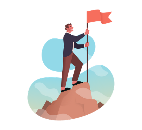 Businessman holding flag  Illustration