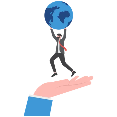 Businessman holding globe  Illustration